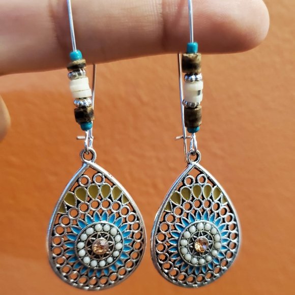 Colorful Boho Water Drop Earrings - Picture 1 of 2
